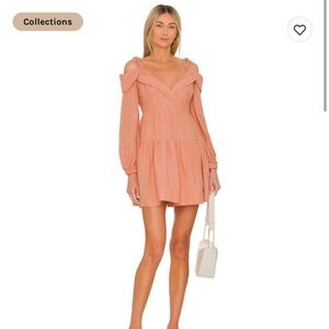 Jonathan Simkhai Bahari Off Shoulder Mini Dress in Sorbet Orange Small